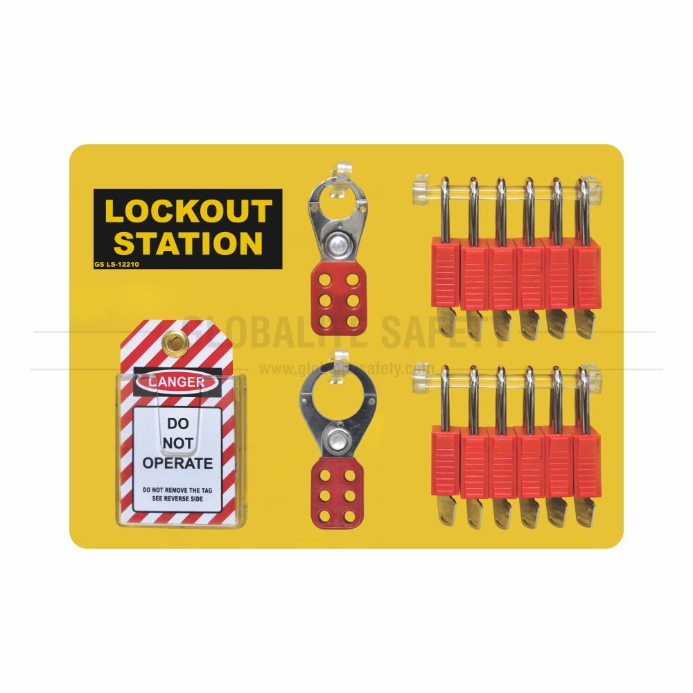 12 Padlocks Side View Lockout Station - with Accessories