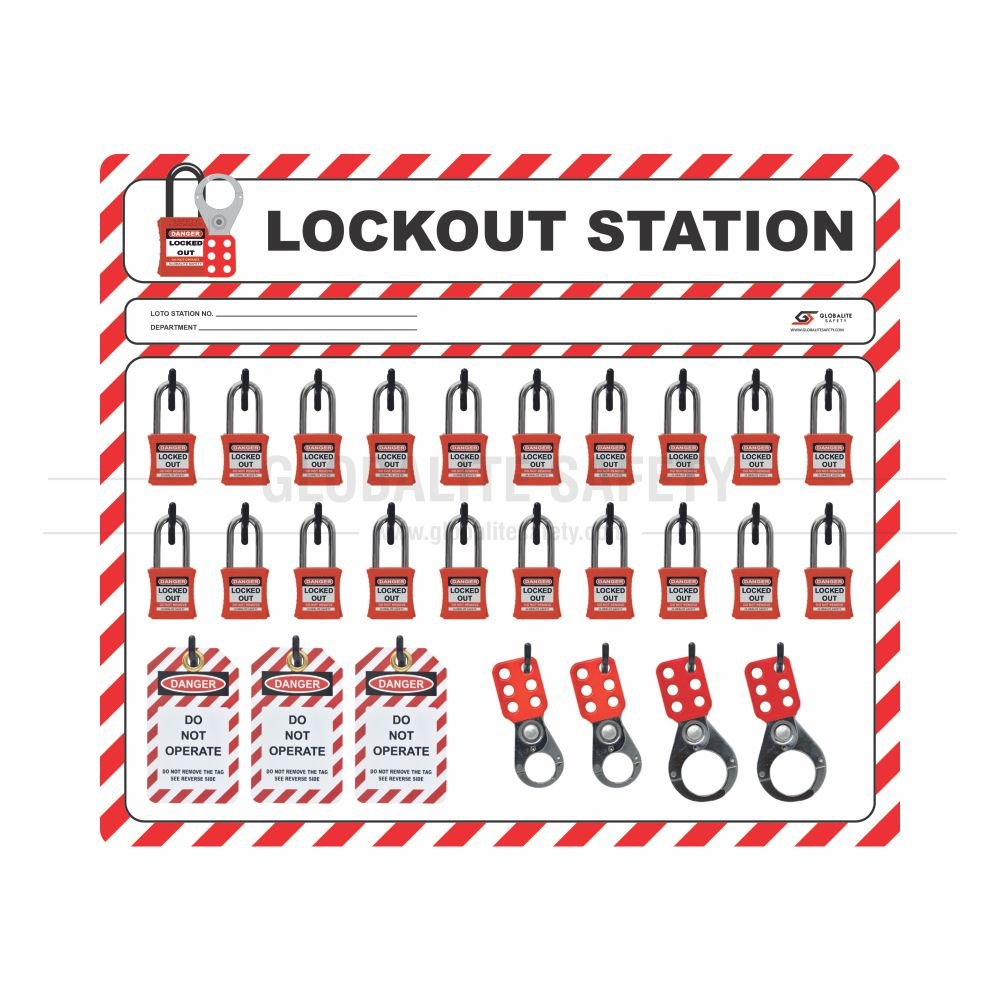 20 Padlocks Lockout Shadow Station - With Accessories