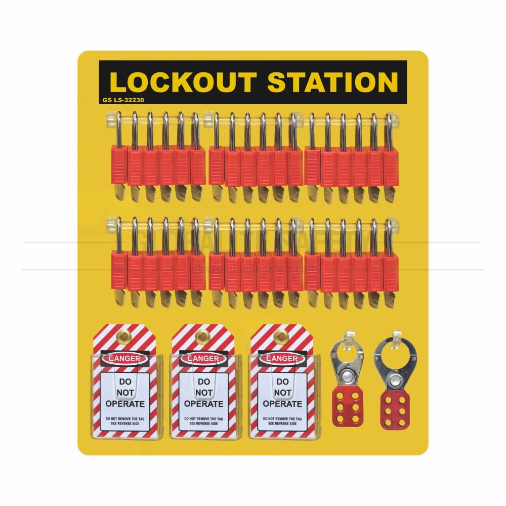 36 Padlocks Side View Lockout Station - with Accessories