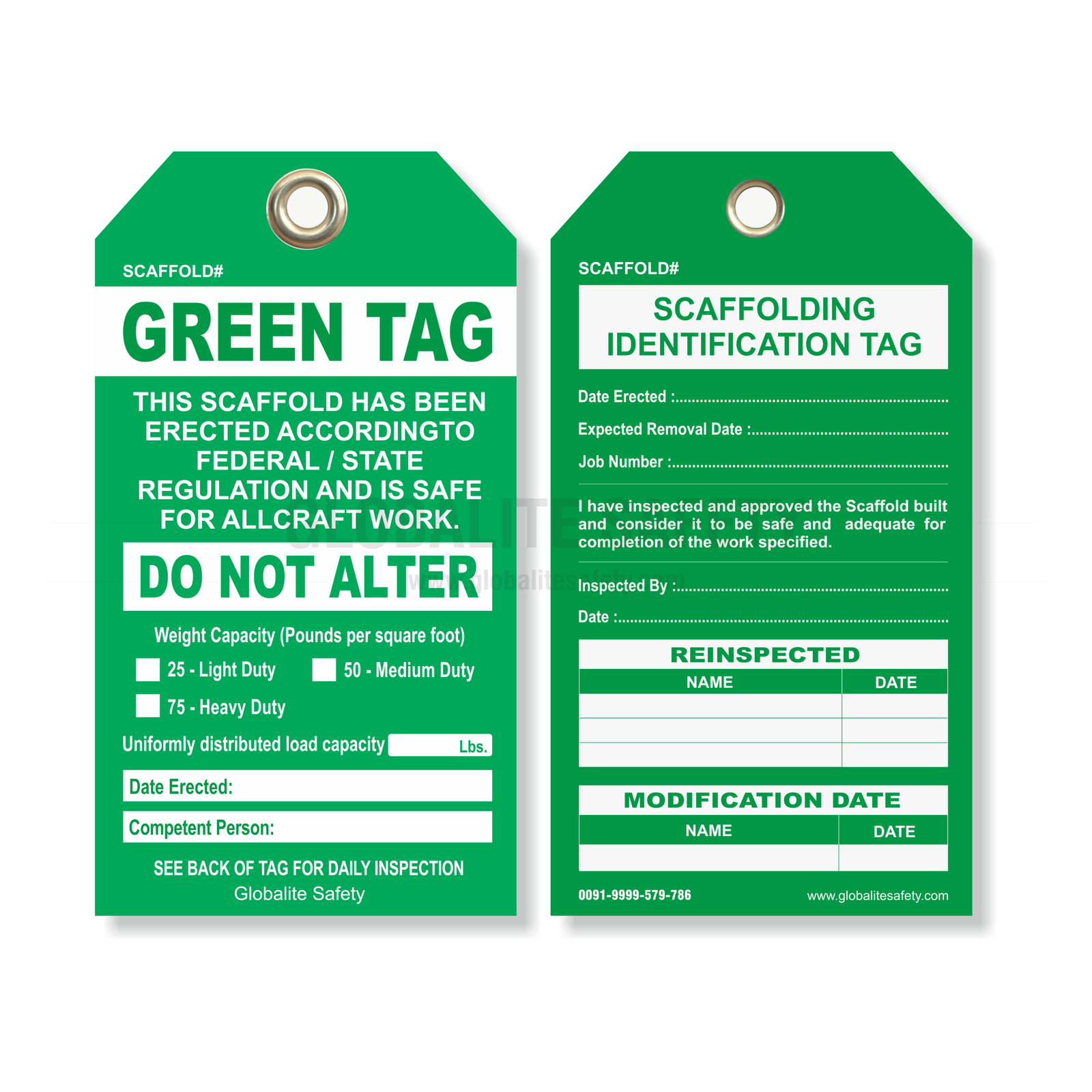 Green Scaffolding Tag - 08