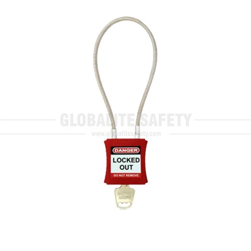 Safety Lockout Cable Padlock with 1 Feet Insulated Steel Transparent Cable