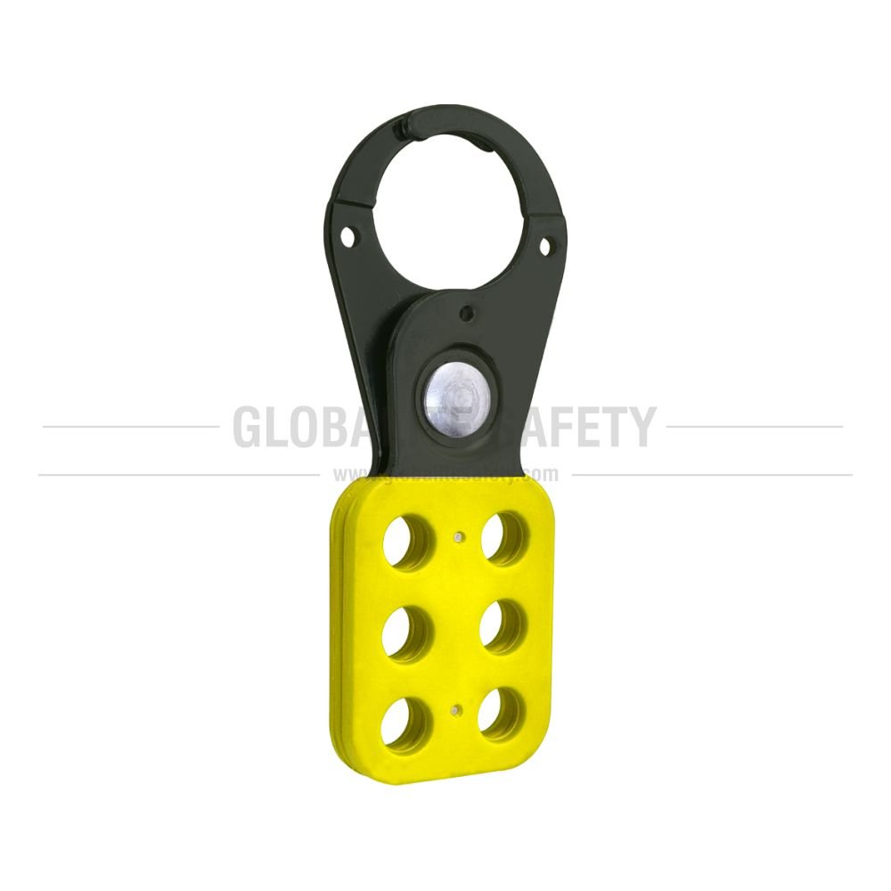 Vinyl Coated Lockout Hasp - Small - Yellow & Black